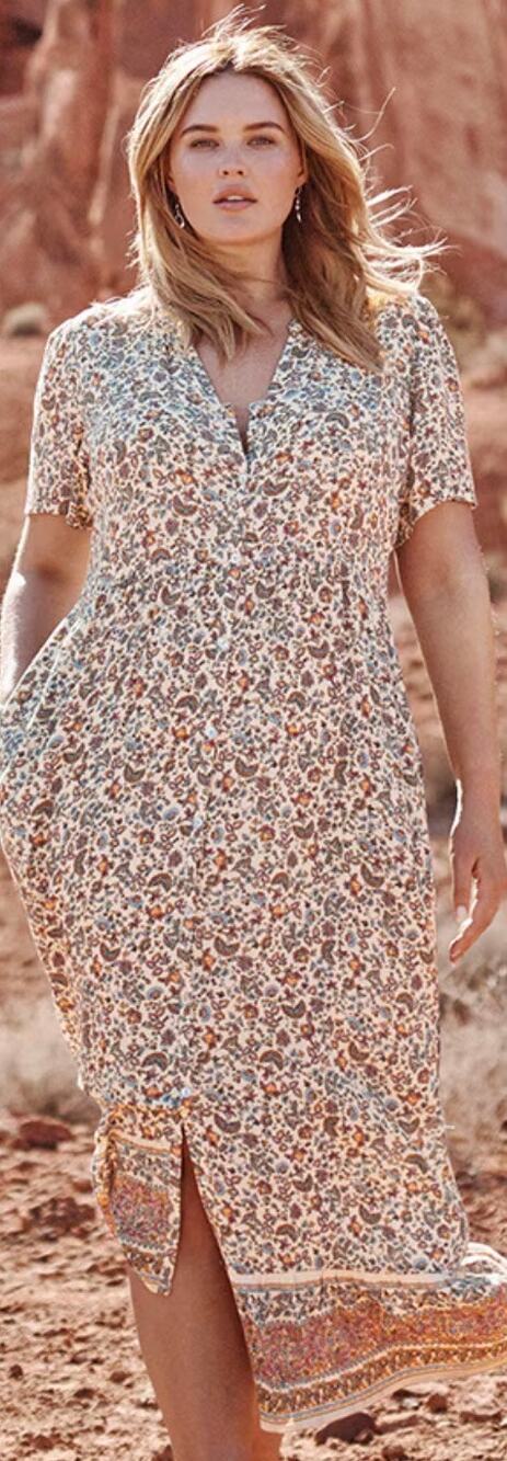 J.Jill Desert Floral Button Front Maxi Dress sz LP